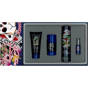 GIFT/SET ED HARDY LOVE & LUCK 4 PCS. [3.4 FL Perfume By CHRISTIAN AUDIG For MEN