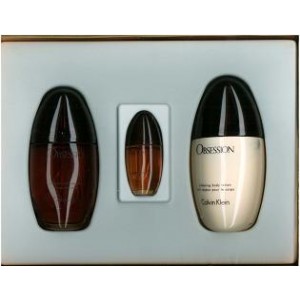 GIFT/SET OBSESSION 3PCS.'3.4 EDP SPRAY + 6.7 BODY LOTION +. Perfume By CALVIN KLEIN For WOMEN