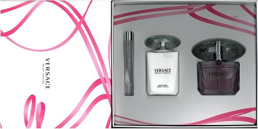 GIFT/SET VERSACE BRIGHT CRYSTAL 3PCS.[3.0 FL Perfume By VERSACE For WOMEN
