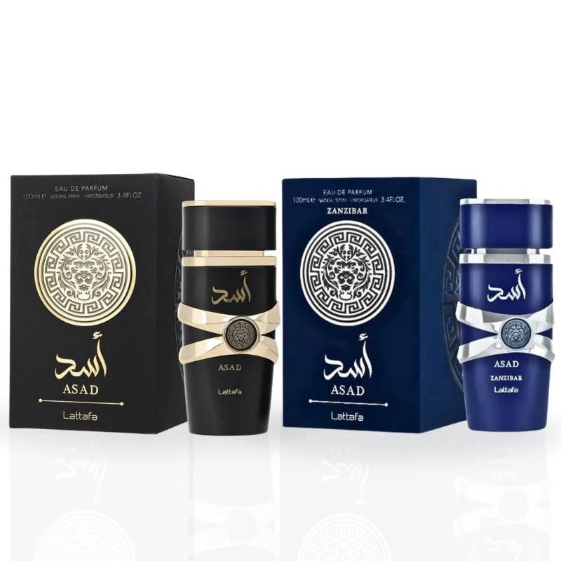 GIFT/SET BUNDLE LATTAFA ASAD 2 PIECE  ASAD 100ML EDP, ASAD ZANZIBAR 100ML FOR MEN. DESIGNER:LATTAF