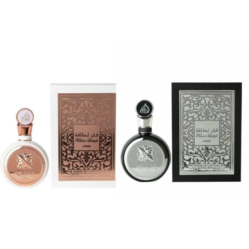 GIFT/SET BUNDLE LATTAFA FAKHAR PACK OF 2 PIECE  FAKHAR100ML EDP MEN, FAKHAR 100ML EDP FOR WOMEN. DESIGNER:LATTAF