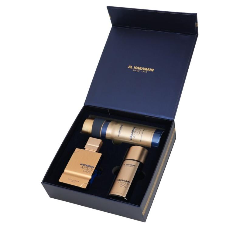 AL HARAMAIN AMBER OUD BLUE 3 PCS. SET: BY FOR SPRAY,10