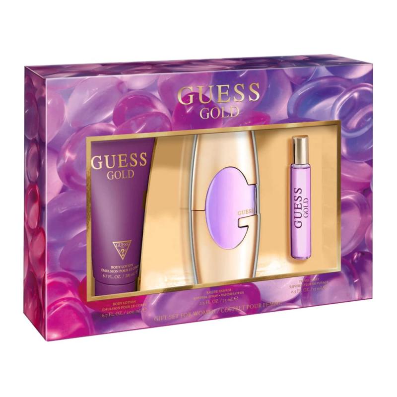 GIFT/SET GUESS GOLD 3PCS.(2. By PARLUX For WOMEN