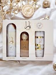 LATTAFA YARA MOI: 3 PC SET 3.4 EDP SPRAY + 6.8 DEO SPRAY + HAIR MIST WOMEN. BY FOR