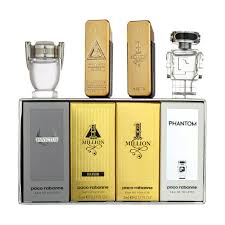 PACO RABANNE 4PC MINIATURE SET MEN : ONE MILLION 5ML EDT + ONEMILLION 5ML PARFUM + INVICTUS 5ML EDT + PHANTOM 5ML FOR MEN. BY PACO RABANNE FOR KID