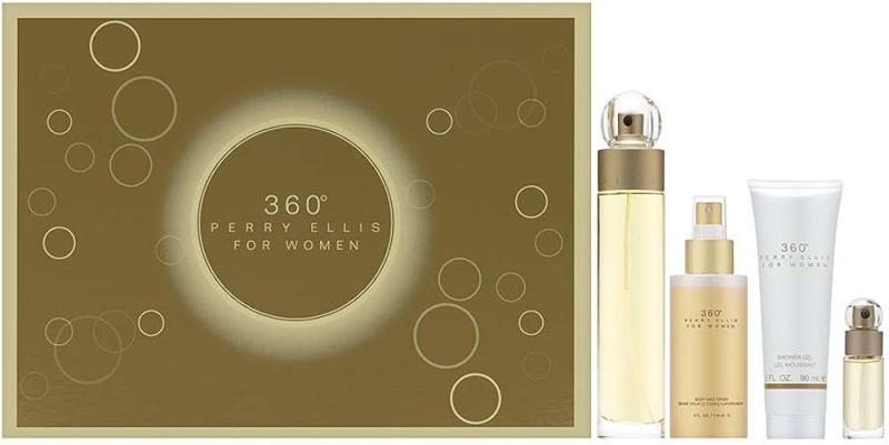 GIFT/SET 360 4 PCS.  3.4 FL By PERRY ELLIS For WOMEN