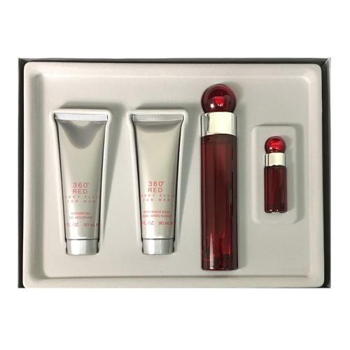 GIFT/SET 360 RED 4 PCS.  3.4 FL By PERRY ELLIS For Men