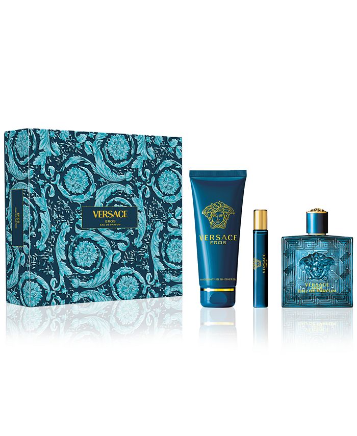 GIFT/SET EROS 3 PCS.  100ML EDP, 150ML GEL, 10ML TRAVEL SPRAY FOR MEN. DESIGNER:VERSAC