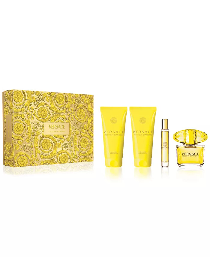 GIFT/SET VERSACE YELLOW DIAMOND 4PCS.  3.0Z EDT SPRAY + 3. By VERSACE For WOMEN