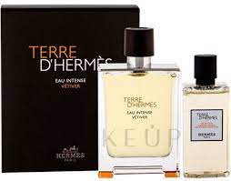 HERMES TERRE D(HERMES EAU INTENSE VETIVER (M) 2PC SET: 100ML EDP SPRAY + 80ML S/G (TRAVEL SET) - LFP FOR MEN.