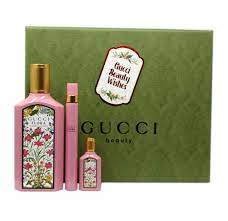 GIFT/SET GUCCI FLORA GORGEOUS GARDENIA 3PC  3.4 EDP SPRAY, 10 ML EDP SPRAY, 5ML EDP FOR WOMEN. DESIGNER:GUCC By GUCCI For WOMEN