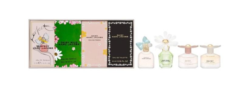 MARC JACOBS MINI SET WOMEN : (W) 4PC X 4ML MINI SET: DAISY EDT + EAU SO FRESH EDT+ WILD EDP + PERFECT EDP FOR WOMEN. By Marc Jacobs For Women