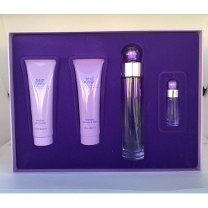 GIFT/SET 360 PURPLE BY PERRY ELLIS 4PCS.  3.4 FL BY PERRY ELLIS FOR WOMEN